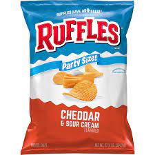 Amazon.com: Ruffles Potato Chips Cheddar & Sour Cream Party Size Bag, 12.5  Oz