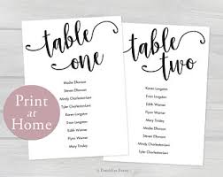 5x7 Wedding Seating Chart Cards Printable Tables 1 20 Etsy
