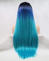 Water Blue Long Hair Wigs Long Hair Styles Hair Styles Ombre Hair Color
