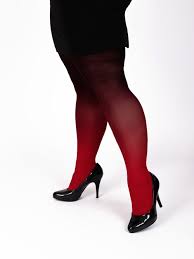 Plus Size Red Black Tights