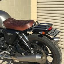Happy Motomonday Finished Up This Moto Guzzi Official V7ii Custom Leather Upholstery On A Custom Seat Pan Hand Built Moto Guzzi Luggage Rack Custom Leather