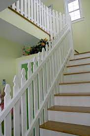 Staircase With White Picket Fence Cute For Porch Steps White Picket Fence Picket Fence Decor Fence Decor