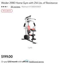 Weider Home Gym For Sale Skroli