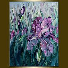 Iris Giclee Canvas Print Modern Flower Art From Original Oil Painting By Willson Lau Giclee Canvas Prints From Original Paintings By Willson Lau Flower Canvas Iris Painting Flower Painting