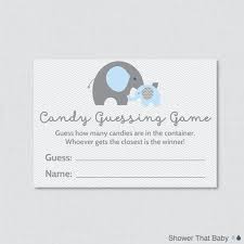 Elephant Baby Shower Candy Guessing Game Printable Guess How Etsy Elephant Baby Shower Candy Candy Guessing Game Elephant Baby Shower