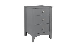 You'll find several stunning styles in solid hardwood oak, mango, and acacia wood, including painted styles too! Buy Habitat Minato 3 Drawer Bedside Table Grey Bedside Tables Habitat