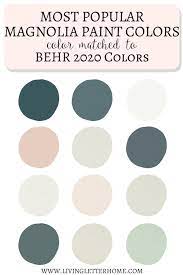 Behr paint color cards : Behr 2020 Paint Colors Matched To Magnolia Living Letter Home