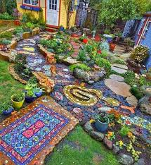 This Type Of Garden Looks Very Inviting To Walk Thru Or Play In In 2020 Fairy Garden Decor Mosaic Garden Beautiful Gardens