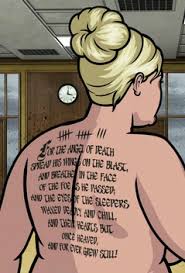 Beautiful tattoo illustration with black centaur archer silhouette on white background. Pam Poovey Archer Wiki Fandom