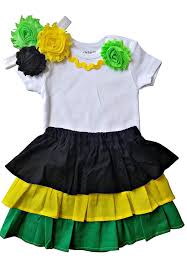 Black And Yellow Outfits For Kids Kids Jamaican Flag Colours Outfit Traditional Costume Caribbean Cultural Black Green Gold Independence Baby Girl Dress Cute Baby Girl Outfits Colourful Outfits