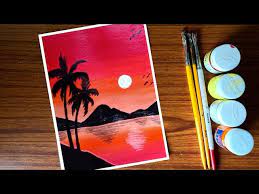 Easy Poster Colour Landscape Painting