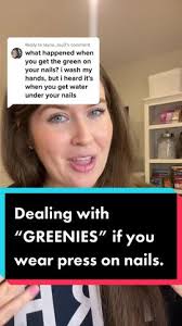 Replying to @layna_lou3 hello! Greenies are not fun. Here’s why it happens,  how to treat it, and how to prevent it. #rachelinadash #nailhealthtips  #howtowearpressonnails #howtodopressonsathome ...