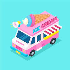 Isometric Food Truck Ice Cream Ice Cream Truck Isometric Design Ice Cream