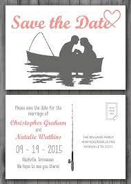 Gone Fishing Save The Date Postcard Custom Design By Twineandtrue Fishing Themed Wedding Fishing Wedding Wedding Invitations