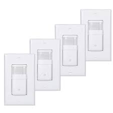 Pack Of 4 White Motion Sensor Light Switch A Neutral Wire Required A Single Pole Only Not 3 Way A For Motion Sensor Lights Light Switch Motion Sensor