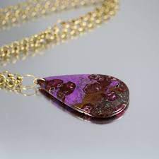 Sugilite Pendant Necklace Brass Sugilite Necklace 30 Inches Pendant Necklace Tourmaline Jewelry Pendants