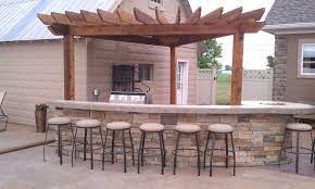 Front Side Of Radial Pergola With Bar And Fire Pit Pergola Outdoor Pergola Backyard Remodel