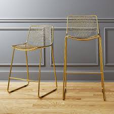 Yongqiang metal bar stools with back set of 4 kitchen counter height stools with wooden seat 24 matte black. Alpha Brass Bar Stools Cb2 Brass Bar Stools Modern Bar Stools Bar Stools With Backs