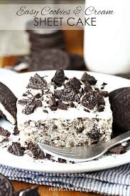 Cookies And Cream Sheet Cake Recipe Oreo Cake Recipes Oreo Recipes Cookies And Cream Cake