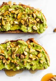Easy Avocado Toast With Honey Pistachios Recipe Healthy Breakfast Toast Toast Recipes Food