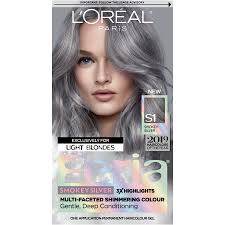 Color hair wax hailicare instant hair dye washable hair color cream temporary for men women kids (grandpa white). L Oreal Paris Feria Multi Faceted Shimmering Permanent Hair Color S1 Smokey Silver 1 Kit Walmart Com Walmart Com