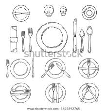 At the table, pass all dishes to your left. Table Setting Drawing At Getdrawings Free Download