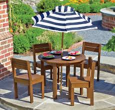 Ace Hardware Living Accents Kid S 6 Pc Kid S Patio Set Brown Made Of Acacia Wood For Long Lasting Durability Patio Kids Outdoor Table Patio Set