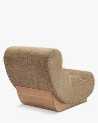 Fauteuil modulable - Tweed marron caramel & bois blond - NV ...