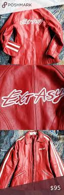 James John Extasy Red And White Leather Jacket White Leather Jacket Leather Jacket Patagonia Fleece Jacket