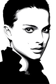 Black And White Vector Face Natalie Portman By Pin N Needles On Deviantart Vector Portrait Digital Portrait Portrait Illustration