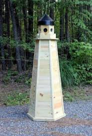 How To Build An 5 Ft Lawn Lighthouse Made Of Treated Wood Downloadable Woodworking Plans Wood Lighthouse Lighthouse Woodworking Plans