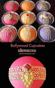 Edible Gold Lace With Beautiful Jewel Colour Sugar Paste Toppers Very Luxurious Cupcakes Cupcakes Baking Boll Henna Cake Designs Lace Cupcakes Mehndi Cake