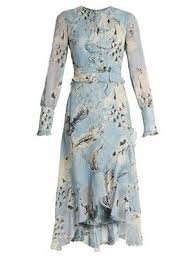 Erdem Meg Silk Voile Dress In Light Blue Voile Dress Dresses Modest Dresses
