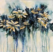 Pollock often used gloss enamel paints intended for interior house painting or industrial purposes. Acrylic Drip Technique Dancing Posies Zanart