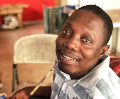 Ghana's only quadriplegic artist paints a portrait of 2nd lady Samira  Bawumia. Joel Acheampong became a quadriplegic at age 7 through an  accident. He is married with four kids and runs an