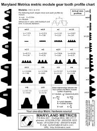 gear tooth profiles actual size for metric module rack