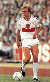 Authentic puma vfb stuttgart shirts: Jurgen Klinsmann Of Vfb Stuttgart In 1987 Football Kits Jurgen Klinsmann Football