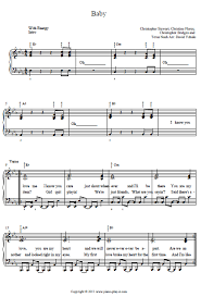Justin Bieber Baby Piano Tab Justin Bieber Baby Piano Tabs Baby Piano