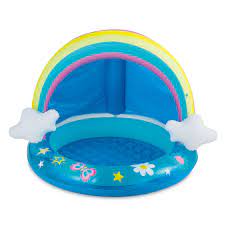 Summer Waves Round Inflatable Rainbow Baby Pool Blue Walmart Com