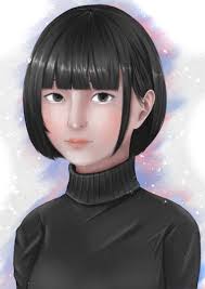 ショートウェーブの女性