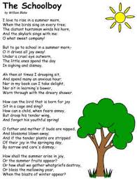 Poem The Schoolboy By William Blake School Boy Summer Activities For Kids Summer Poems
