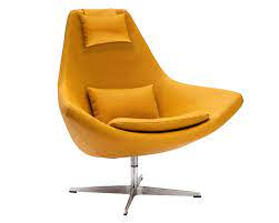 A beautifully tailored, but plushly upholstered chair complements and contrasts more pared down furniture pieces, helping to project a clearly contemporary, but comfortable and inviting ambience, and helping to create a space that makes you want stay put for. Modern Swivel Lounge Chairs Minoa Modern Lounge Chair In Yellow Mh2g