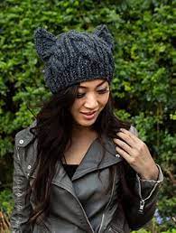 Cabled Cat Ears Hat Cat Hat Pattern Knitting Cat Ear Hat Knitting Pattern