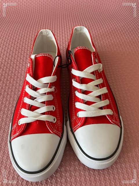 Red Canvas Sneakers – Casual Shoes, New Without Box, Size 9 Women | eBay