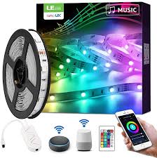 Le Lampux Smart Wifi Led Strip Lights 16 4ft 150 Leds Rgb Light Strip Kit Sync With Music Compatible With Led Strip Lighting Rgb Led Lights Led Tape Lighting