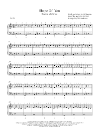 Shape Of You By Ed Sheeran Piano Sheet Music Rookie Level Piano Sheet Music Sheet Music Music Notes