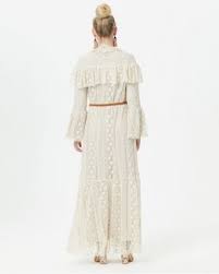 Beli Kemerli Uzun Boy Dantel Elbise Bej Secil Store Dantel Elbise Victorian Elbiseler Elbise