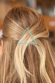 Love This Idea A Simple Hairstyle Using Three Colourful Kirby Grips Bobby Pins In A Triangle Hair Styles Hair Beauty Hair
