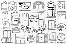 Doodle Fenster Clipart Handgezeichnete Fenster Digitale Etsy How To Draw Hands Clip Art Window Clips