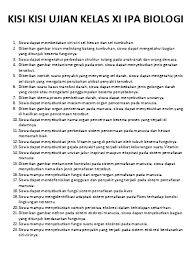 Memahami berbagai sistem dalam kehidupan manusia Kisi Kisi Ujian Praktik Ipa Ix